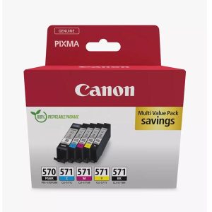 canon pgi570 cli571 multipack full set 5 original ink cartridges 0372c004