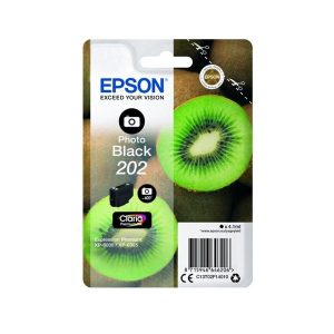 epson 202 photo black original ink cartridge kiwi c13t02f14010