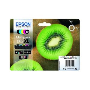 epson 202xl multipack full set 5 original high capacity ink cartridges kiwi c13t02g74010