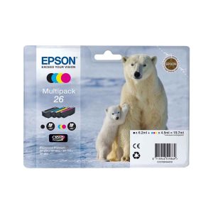 epson 26 multipack full set 5 original ink cartridges polar bear t2616