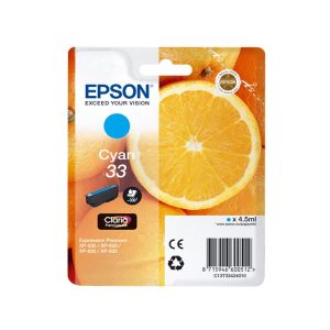 epson 33 cyan original ink cartridge orange t3342