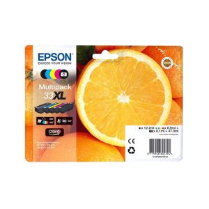 epson 33xl multipack full set 5 original high capacity ink cartridges orange t3357