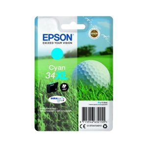 epson 34xl cyan original high capacity ink cartridge golf ball t3472