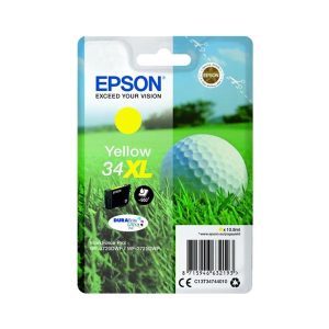 epson 34xl yellow original high capacity ink cartridge golf ball t3474