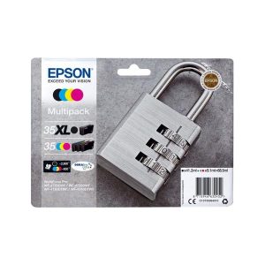 epson 35xl multipack full set 4 original high capacity ink cartridges padlock t3596