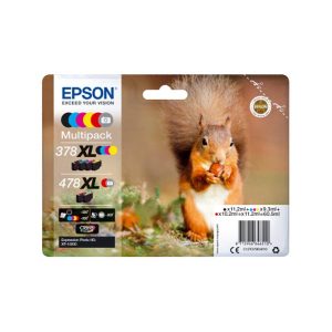 epson 378xl 478xl multipack full set 6 original high capacity ink cartridges squirrel c13t379d4010