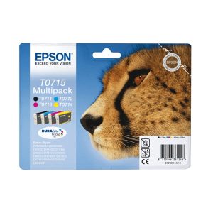 epson t0715 multipack full set 4 original ink cartridges cheetah c13t07154010