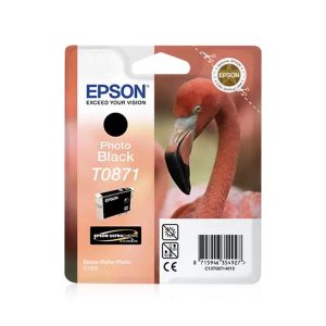epson t0871 photo black original ink cartridge flamingo c13t08714010