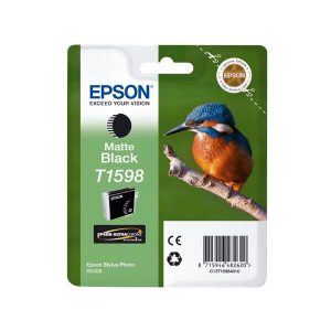 epson t1598 matte black original ink cartridge kingfisher c13t15984010