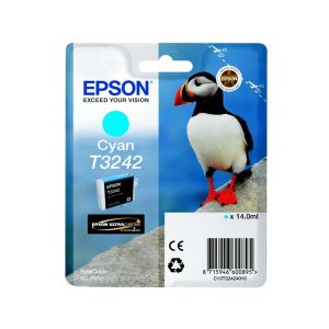 epson t3242 cyan original ink cartridge puffin c13t32424010