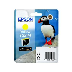 epson t3244 yellow original ink cartridge puffin c13t32444010