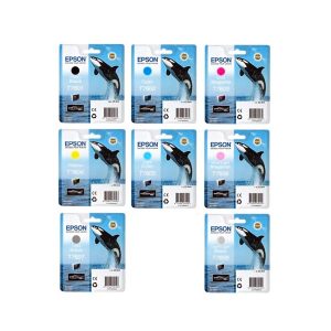 epson t760 multipack set 8 photo black original ink cartridges killer whale