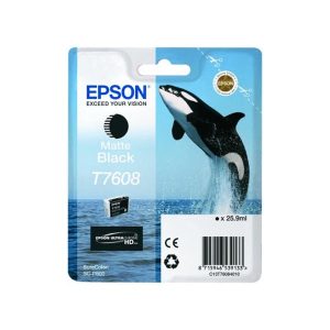 epson t7608 matte black original ink cartridge killer whale c13t760840