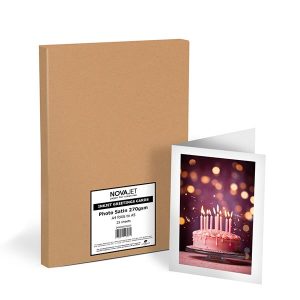 novajet photo satin 270gsm a6 greetings cards 50 cards
