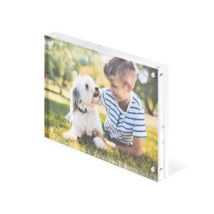 permajet magnetic 7x5inch acrylic block photo frame