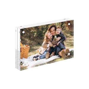 permajet magnetic 8x6inch acrylic block photo frame