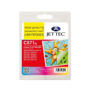 remanufactured canon cli571 multipack set 3 high capacity ink cartridges