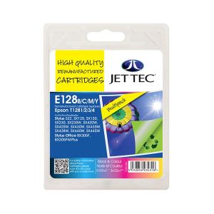 remanufactured epson t128 multipack full set 4 ink cartridges fox c13t12854012