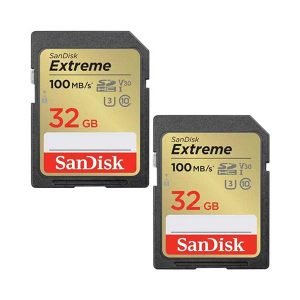 sandisk extreme 32gb sdhc card 100mbs twin pack